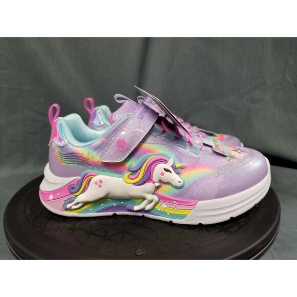 Skechers Unicorn Chaser Girls Pink White Size 2 Brand New In Box !! - Picture 9 of 11
